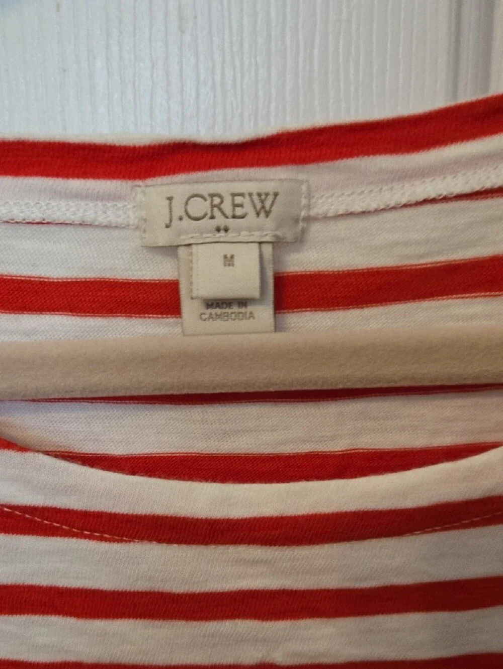 J. Crew Red & White Striped Long Sleeve Tee